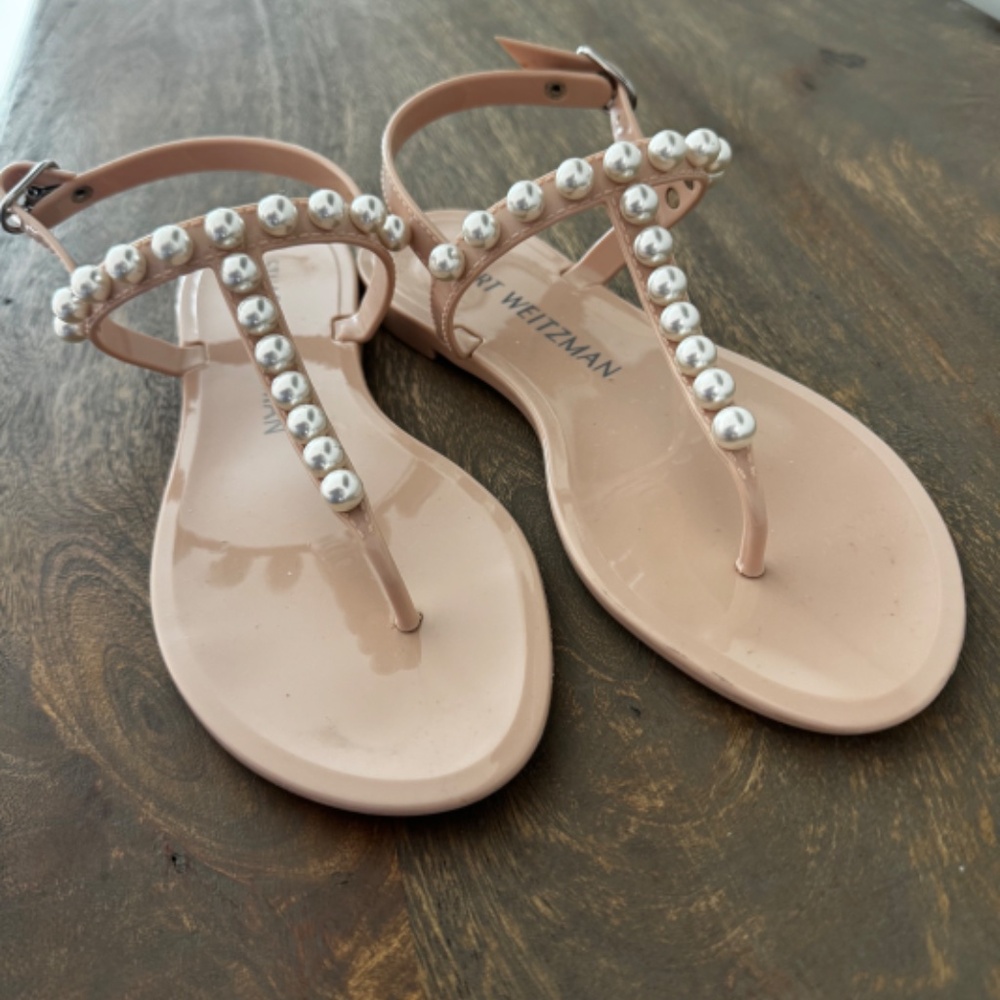 Stuart Weitzman jelly thong shoes